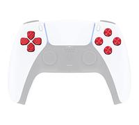 eXtremeRate Botones Metálicos para ps5 Mando, Repuesto de Dpad ABXY Teclas de Aluminio, Signo Botones & Dirección para ps5 - No Incluye Control (Rojo)