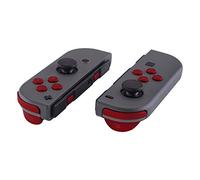 eXtremeRate Botones para Nintendo Switch y OLED Versión, Teclas de ABXY Dirección SR SL L R ZR ZL Gatillos, Resorte de Reemplazo para Joycons - No Incluye Carcasa, Rojo