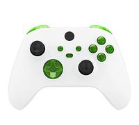 eXtremeRate Botones Transparente para Xbox Series S X Mando - Repuesto Botón de LB RB LT RT Bumpers Gatillos D-Pad ABXY Start Back Sync Compartir Teclas para Xbox Series X/S Control (Verde)