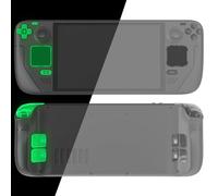 eXtremeRate Botones Transparentes para Steam Deck OLED ABXY D-Pad Trackpad Botones Frontales Bumpers y Gatillos con Herramienta para Steam Deck OLED-Consola NO incluida(Brilla en Oscuridad)