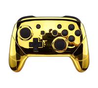 eXtremeRate Carcasa Agarre para Nintendo Switch Pro Funda Delantera Trasera Asa Shell Brillante Grip de reemplazo para Nintendo Switch Pro Control-No Incluye el Mando(Dorado Cromo)