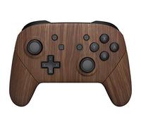eXtremeRate Carcasa Agarre para Nintendo Switch Pro Funda Tacto Suave Grip Shell con Botones D-Pad ABXY Repuesto Reemplazable para Nintendo Switch Pro Control-No Incluye Mando(Grano de Madera)