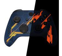 eXtremeRate Carcasa Brilla en Oscuridad para Xbox Series X S Mando Protector Placa Frontal Funda Delantera Cubierta para Xbox Series S X Control-No Incluye Mando(Mecha Naranja)