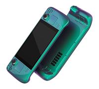 eXtremeRate Carcasa Compatible con Steam Deck LCD Accesorios Placa de Repuesto Cubierta Funda Case con Botones para Steam Deck Consola NO Incluida(Verde a Violeta)