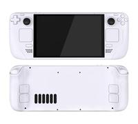 eXtremeRate Carcasa Completa Compatible con Steam Deck OLED Portátil Accesorios Placa Frontal Cubierta Trasera y Trackpad Funda Case con Botones para Steam Deck OLED-Consola NO Incluida(Blanco)