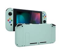 eXtremeRate Carcasa con Botones para Nintendo Switch - Funda Protectora de Reemplazo para Joycons y Consola, Shell de Bricolaje con Teclas para Nintendo Switch Accesorios (Cian)