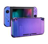 eXtremeRate Carcasa con Botones para Nintendo Switch - Funda Protectora de Reemplazo para Joycons y Consola, Shell de Bricolaje con Teclas para Nintendo Switch Accesorios (Azul a Violeta)