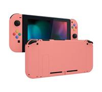 eXtremeRate Carcasa con Botones para Nintendo Switch - Funda Protectora de Reemplazo para Joycons y Consola, Shell de Bricolaje con Teclas para Nintendo Switch Accesorios (Coral)