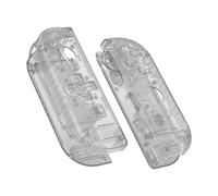 eXtremeRate Carcasa D-Pad Versión con Botones para Nintendo Switch & OLED Joycons, Cubierta Placa de Reemplazo con Herramientas - No Incluye Carcasa de Consola, Transparente Negro