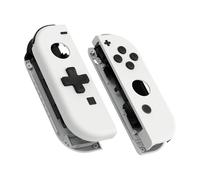 eXtremeRate Carcasa D-Pad Versión con Botones para Nintendo Switch & OLED Joycons, Cubierta Placa de Reemplazo con Herramientas - Sin Carcasa de Consola, Blanco