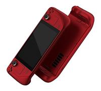 eXtremeRate Carcasa de Placa Frontal Personalizada Color Rojo Escarlata para Steam Deck LCD, Funda de Repuesto de Consola de Mano, Juego Completo de Carcasa con Botones para Consola de Steam Deck -