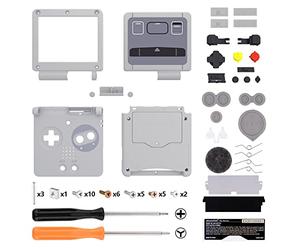 eXtremeRate Carcasa de Repuesto para Game Boy Advance SP, Funda con Botones y Placa de Cubierta, Compatible con Pantallas IPS y LCD Estándar - No Incluye Consola ni Pantalla, SFC SNES Clásico EU