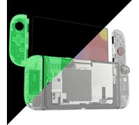eXtremeRate Carcasa de Repuesto para Nintendo Switch 2, Kit Completo con Placa Trasera & Carcasa de Joycon 2 & Botones, Accesorios para Switch 2 - Versión Deluxe (Brilla en Oscuridad)