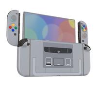 eXtremeRate Carcasa de Repuesto para Nintendo Switch 2, Kit Completo Personalizado con Placa Trasera & Carcasa de Joycon & Botones, Accesorios para Switch 2 - Versión Deluxe (Clásico SFC SNES EU)