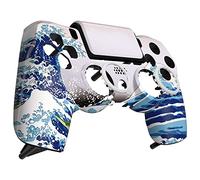 eXtremeRate Carcasa Delantera Compatible con ps4 Control Accesorios Panel Frontal Touchpad Placa Funda Portectora Compatible con ps4 Slim Pro JDM-040/050/055 Control No Incluido(La Gran Ola)