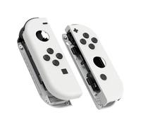 eXtremeRate Carcasa Joycon para Nintendo Switch & OLED Funda de Agarre Reemplazo Shell con Botones para Nintendo Switch Joycons OLED No Incluye Carcasa de Consola(Blanco Esmerilado)