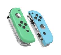 eXtremeRate Carcasa Joycon para Nintendo Switch & OLED Funda de Agarre Reemplazo Shell con Botones para Nintendo Switch Joycons OLED No Incluye Carcasa de Consola(Menta Verde & Cielo)