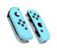 eXtremeRate Carcasa Joycon para Nintendo Switch & OLED Funda de Agarre Reemplazo Shell con Botones para Nintendo Switch Joycons OLED No Incluye Carcasa de Consola(Celeste)
