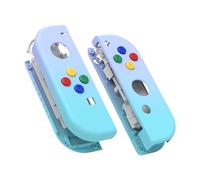 eXtremeRate Carcasa Joycon para Nintendo Switch & OLED Funda de Agarre Reemplazo Shell con Botones para Nintendo Switch Joycons OLED No Incluye Carcasa de Consola(Violeta Azul)