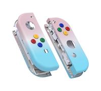 eXtremeRate Carcasa Joycon para Nintendo Switch & OLED Funda de Agarre Reemplazo Shell con Botones para Nintendo Switch Joycons OLED No Incluye Carcasa de Consola(Rosa Azul)