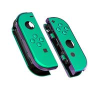 eXtremeRate Carcasa Joycon para Nintendo Switch & OLED Funda de Agarre Reemplazo Shell de Bricolaje con Botones para Nintendo Switch Joycons OLED No Incluye Carcasa de Consola(Verde a Violeta)