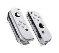 eXtremeRate Carcasa Joycon para Nintendo Switch & OLED Funda de Agarre Reemplazo Shell de Bricolaje con Botones para Nintendo Switch Joycons OLED No Incluye Carcasa de Consola(Plata Cromo)