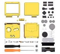 eXtremeRate Carcasa para Gameboy Advance SP, Funda Protector Placa Cubierta con Botones, Compatible con Todos IPS y LCD Estándar - Sin Consola ni Pantalla IPS, Dorado Cromo