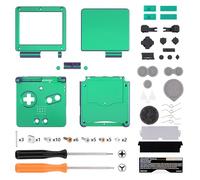 eXtremeRate Carcasa para Gameboy Advance SP, Funda Protector Placa Cubierta con Botones, Compatible con Todos IPS y LCD Estándar - Sin Consola ni Pantalla IPS, Violeta a Verde