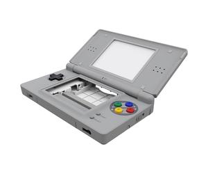 eXtremeRate Carcasa para Nintendo DS Lite Funda Protectora Personalizada Placa Cubierta Completa con Botones y Lente de Pantalla para Nintendo DS Lite NDSL-NO Incluye Consola(Clásico SFC SNES EU)