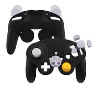 eXtremeRate Carcasa para Nintendo Gamecube Mando, Cubierta Frontal y Placa Posterior, Agarre con Botones, Accesorios de Repuesto - No Incluye Controlador, Negro