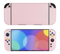 eXtremeRate Carcasa para Nintendo Switch 2, Carcasa de Agarre & Placa Trasera de Consola con Tiras Decorativas y Botones ABXY Dirección para Joycon 2 - Versión Essence (Rosa)