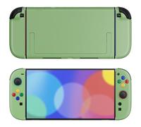 eXtremeRate Carcasa para Nintendo Switch 2, Carcasa de Agarre & Placa Trasera de Consola con Tiras Decorativas y Botones ABXY Dirección para Joycon 2 - Versión Essence (Verde Matcha)
