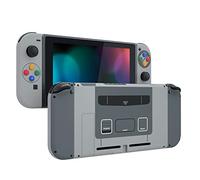 eXtremeRate Carcasa para Nintendo Switch Funda Protector para Nintendo Switch Consola Joycons Control Accesorios Shell Placa de reemplazo con Botones(Clásico SFC SNES EU)