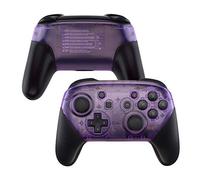 eXtremeRate Carcasa para Nintendo Switch Pro Funda delantera Placa trasera Cubierta de DIY Shell de reemplazo Housing Case Faceplate para Nintendo Switch Pro-Control NO incluido (Transparente Violeta)