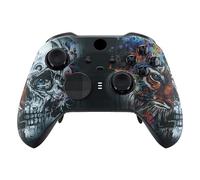 eXtremeRate Carcasa para Xbox One Elite Mando, Accesorios Reemplazo Kit, Protectora Funda Placa Frontal con Anillos de Joystick para Xbox One Elite Series 2 Modelo 1797 - Tigre y Calavera