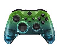 eXtremeRate Carcasa para Xbox One Elite Protectora Placa Frontal Reemplazo Kit Cubierta Shell Funda para Xbox One Elite Series 2 Modelo 1797 Mando-Incluye Anillos de Joysticks(Verde Azul Gradiente)