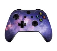 eXtremeRate Carcasa para Xbox One S X Accesorios Funda Delantera Protectora de la Placa Frontal Cubierta Antideslizante para Xbox One X S Control-Model 1708 (Nebulosa Galaxia)