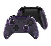 eXtremeRate Carcasa para Xbox One X S Funda Delantera con Agarre Izquierdo Derecho Protectora de la Placa Cubierta Antideslizante Asa Mango para Xbox One S/X Mando-Model 1708(Violeta Transparente)