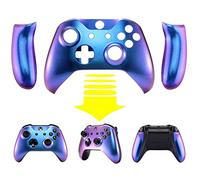 eXtremeRate Carcasa para Xbox One X S Funda Delantera con Agarre Izquierdo Derecho Protectora de la Placa Cubierta Antideslizante Asa Mango para Xbox One S/X Mando-Model 1708(Azul Violeta)