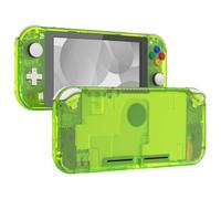 eXtremeRate Carcasa Transparente Compatible con Nintendo Switch Lite, Cubierta Completa de NSL Mando Portátil, Incluye Funda & Botones & Protector de Pantalla - Verde Lima