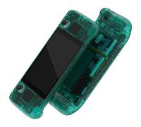 eXtremeRate Carcasa Transparente Compatible con Steam Deck LCD Accesorios Placa de Repuesto Cubierta Funda Case con Botones para Steam Deck Consola NO Incluida(Verde Esmeralda)