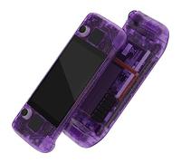 eXtremeRate Carcasa Transparente Compatible con Steam Deck LCD Accesorios Placa de Repuesto Cubierta Funda Case con Botones para Steam Deck Consola NO Incluida(Púrpura Atómico)