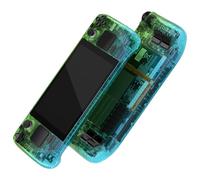 eXtremeRate Carcasa Transparente Compatible con Steam Deck LCD Accesorios Placa de Repuesto Cubierta Funda Case con Botones para Steam Deck Consola NO Incluida(Verde Azul Gradiente)