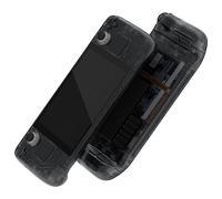 eXtremeRate Carcasa Transparente Compatible con Steam Deck LCD Accesorios Placa de Repuesto Cubierta Funda Case con Botones para Steam Deck Consola NO Incluida(Negro)