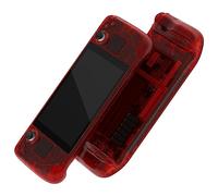 eXtremeRate Carcasa Transparente Compatible con Steam Deck LCD Accesorios Placa de Repuesto Cubierta Funda Case con Botones para Steam Deck Consola NO Incluida(Rojo)
