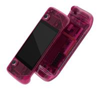 eXtremeRate Carcasa Transparente Compatible con Steam Deck LCD Accesorios Placa de Repuesto Cubierta Funda Case con Botones para Steam Deck Consola NO Incluida(Rosa Caramelo)