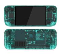 eXtremeRate Carcasa Transparente Compatible con Steam Deck OLED Accesorios Placa Frontal Cubierta Trasera y Trackpad Funda Case con Botones para Steam Deck OLED-Consola NO Incluida(Verde Esmeralda)
