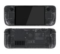 eXtremeRate Carcasa Transparente Compatible con Steam Deck OLED Portátil Accesorios Placa Frontal Cubierta Trasera y Trackpad Funda Case con Botones para Steam Deck OLED-Consola NO Incluida(Negro)