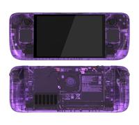 eXtremeRate Carcasa Transparente Compatible con Steam Deck OLED Portátil Accesorios Placa Frontal Cubierta Trasera y Trackpad Funda Case con Botones para Steam Deck OLED-Consola NO Incluida(Violeta)