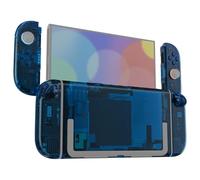 eXtremeRate Carcasa Transparente de Repuesto para Nintendo Switch 2, Kit Completo Personalizado con Placa Trasera & Carcasa de Joycon 2 & Botones, Accesorios para Switch 2 - Versión Deluxe (Azul)